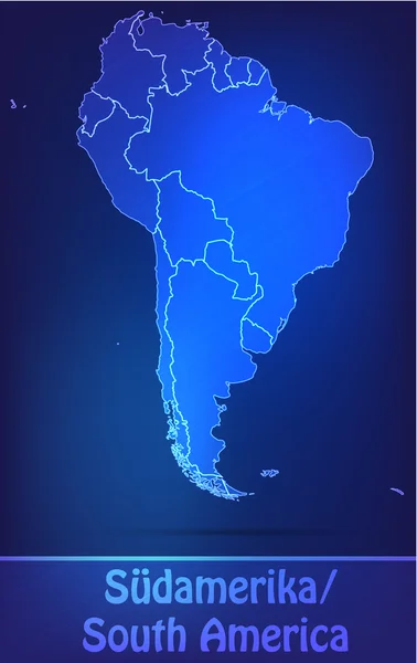 Karta över Sydamerika med gränser som scrible — Stock vektor