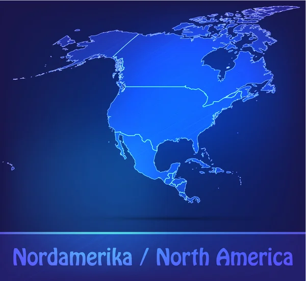 Karte von Nordamerika mit Grenzen als Kritzelei — Stockvektor