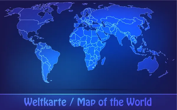 Weltkarte mit Grenzen als Kritzelei — Stockvektor
