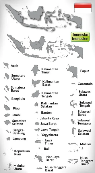 Mapa indonezji — Wektor stockowy