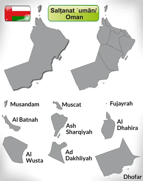 Карта Омана — стоковый вектор