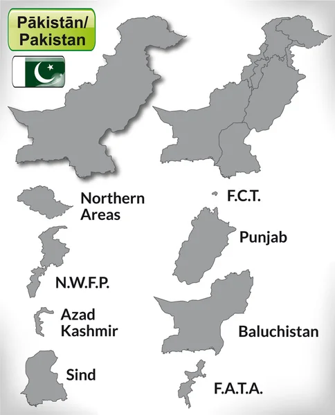 파키스탄의 지도 — 스톡 벡터
