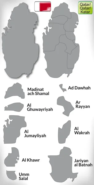 卡塔尔的地图 — 图库矢量图片