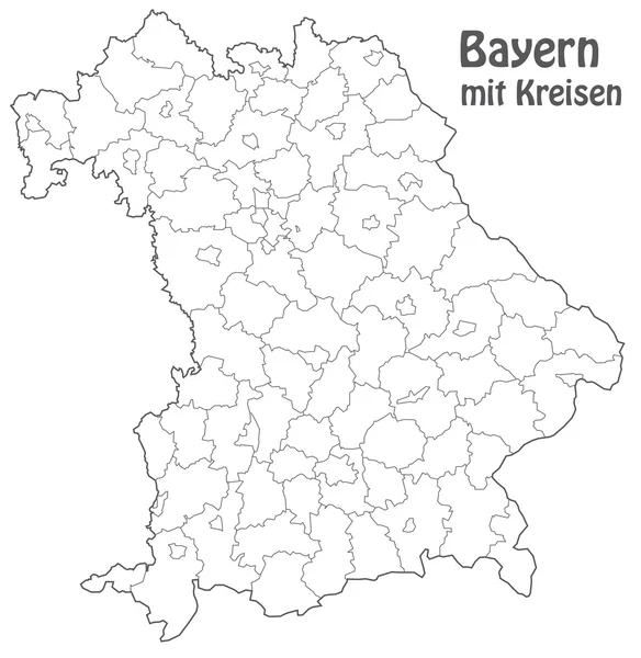 Karte von Bayern — Stockvektor