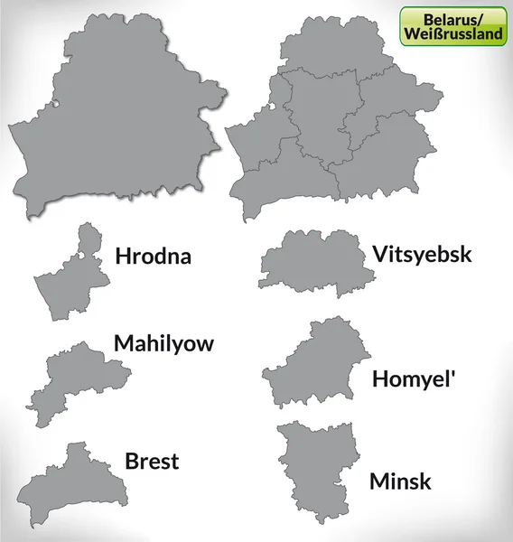 Kaart van Wit-Rusland — Stockvector