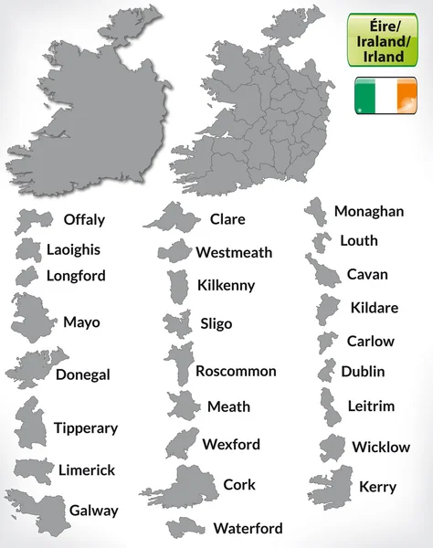 Mapa da Irlanda —  Vetores de Stock