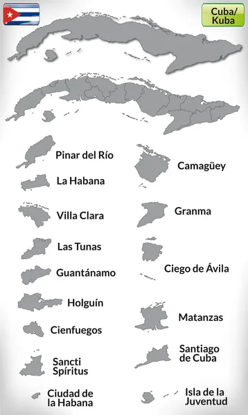 Karte von Kuba — Stockvektor