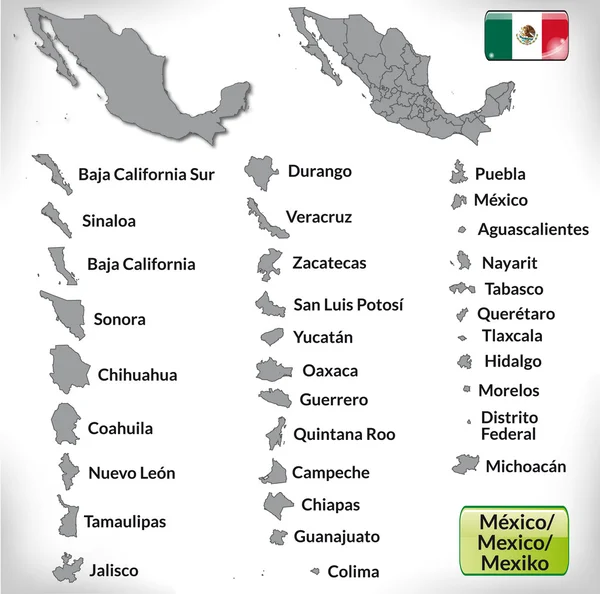 Mapa online de México — Vector de stock