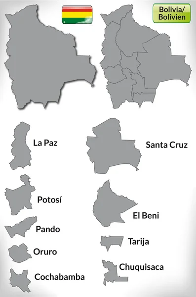 Karte von Bolivien — Stockvektor