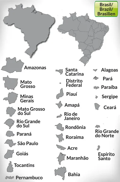 Karte von Brasilien — Stockvektor