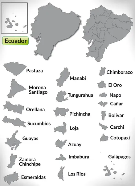 La mappa di ecuador — Vettoriale Stock