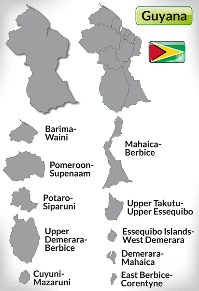 El mapa de Guyana — Archivo Imágenes Vectoriales