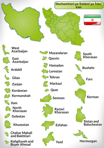 El mapa de Irán — Archivo Imágenes Vectoriales