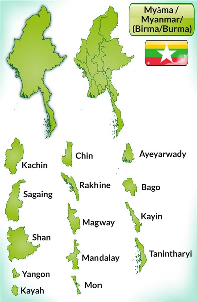 Карта М'янми — стоковий вектор