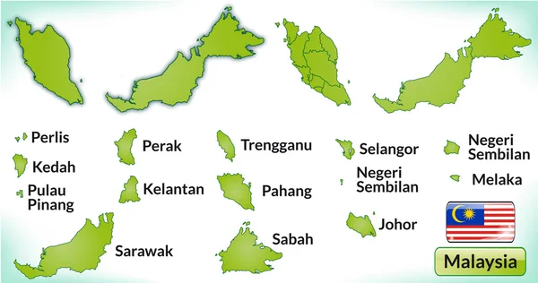 Mapa Malajsie — Stockový vektor