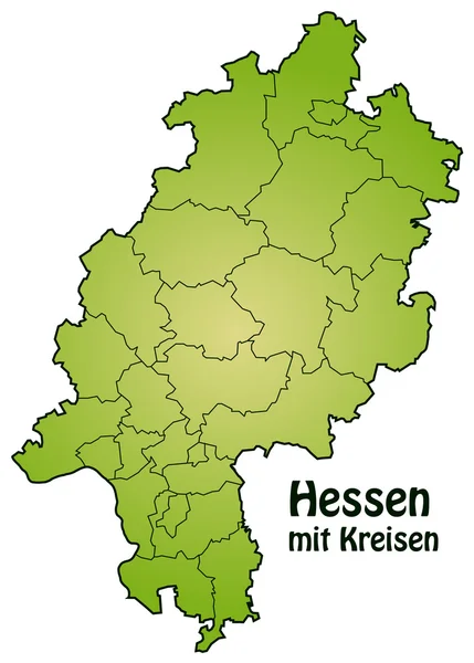 ヘッセン州の地図 — ストックベクタ