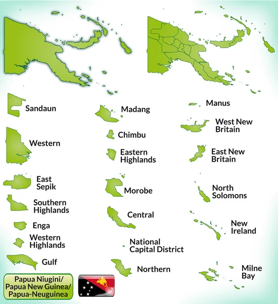 Map of Papua New Guinea — Stock Vector
