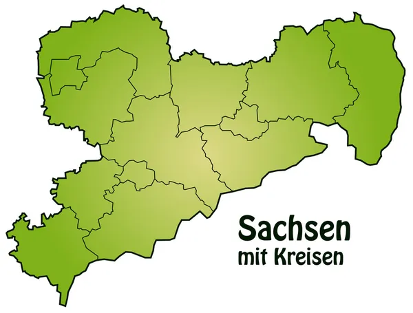 Karta över Sachsen — Stock vektor