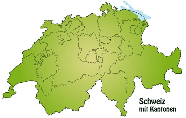 Mapa Szwajcarii (Szwajcaria) — Wektor stockowy