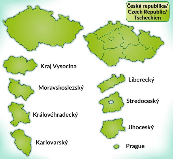 チェコ共和国の地図 — ストックベクタ