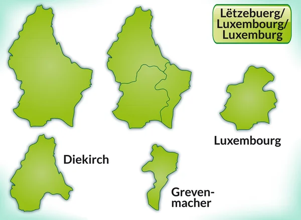 Karta över Luxemburg — Stock vektor