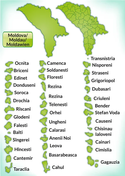 Kaart van Moldavië — Stockvector