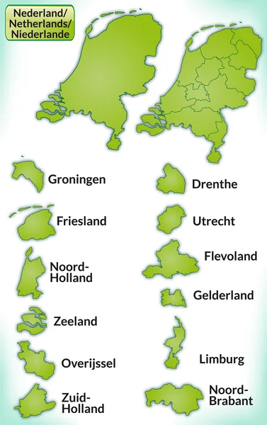 Karta över Nederländerna — Stock vektor