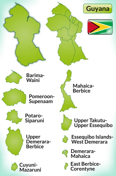 Karte von Guyana — Stockvektor