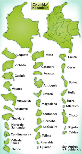 Mapa Kolumbii — Wektor stockowy