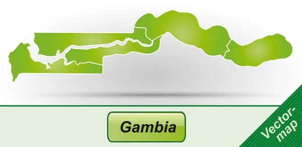 El mapa de Gambia — Archivo Imágenes Vectoriales