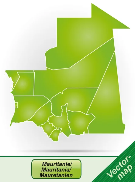 El mapa de mauritania — Archivo Imágenes Vectoriales