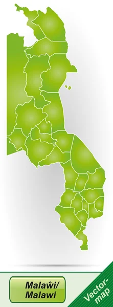 Mapa malawi — Stockový vektor