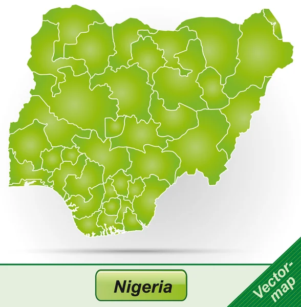 Mapa online de Nigeria — Archivo Imágenes Vectoriales