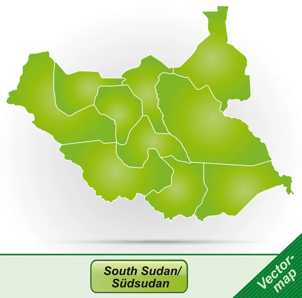 Карта Южного Судана — стоковый вектор