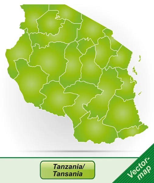 Karte von Tansania — Stockvektor