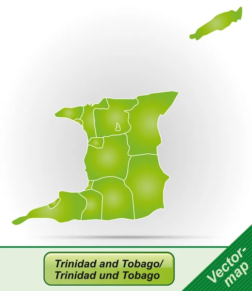 Karta över trinidad och tobago — Stock vektor