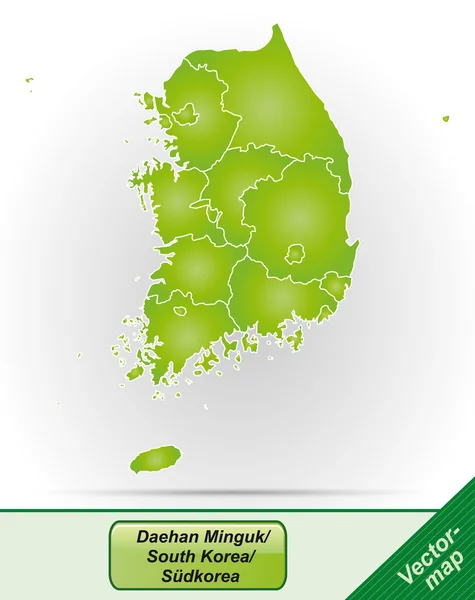 Kaart van Zuid-korea — Stockvector