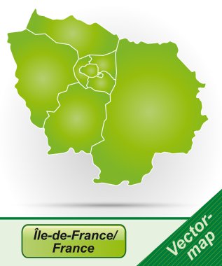 Map of Ile-de-France clipart