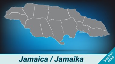 Map of Jamaica clipart