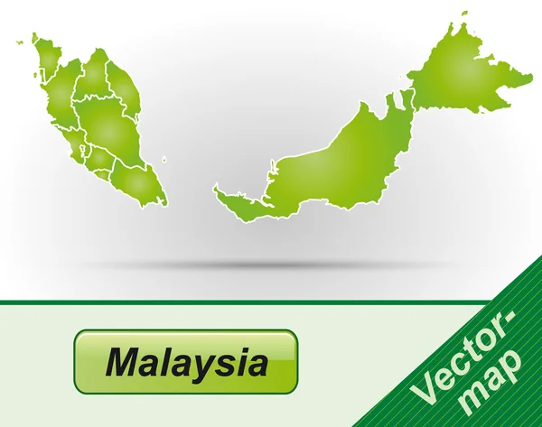 Malajzia Térkép — Stock Vector