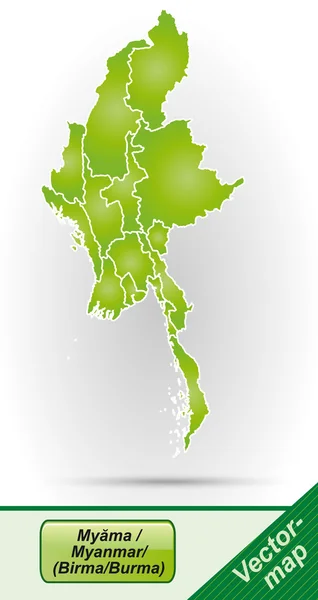 ミャンマーの地図 — ストックベクタ