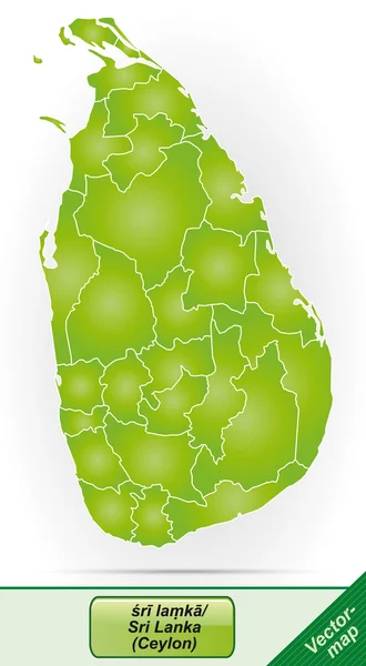 Peta Sri Lanka - Stok Vektor