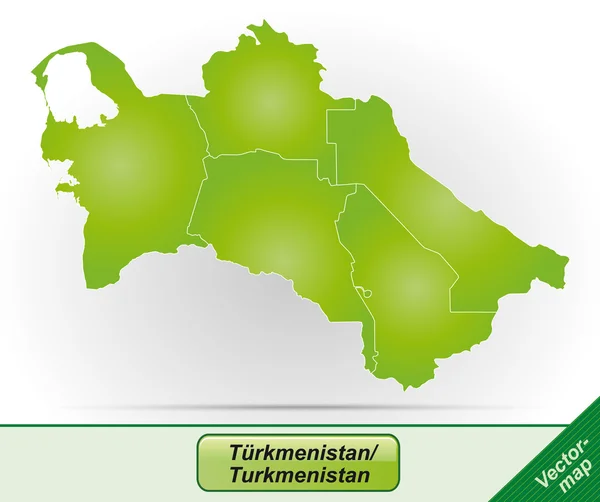 トルクメニスタンの地図 — ストックベクタ