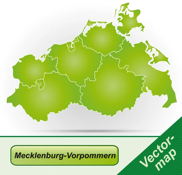 Kaart van mecklenburg-West-Pomerania — Stockvector