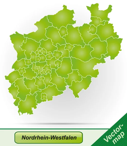 Karte von Nordrhein-Westfalen — Stockvektor