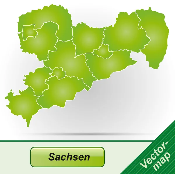 Karte von Sachsen — Stockvektor