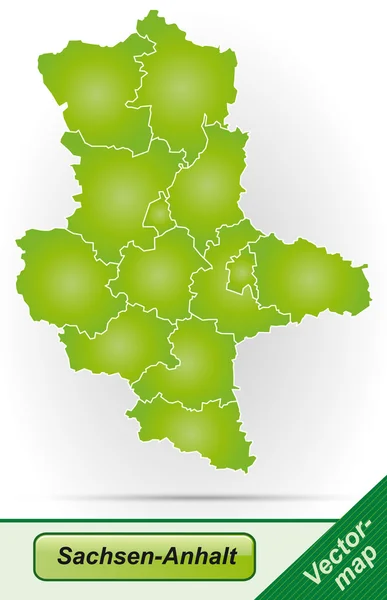 La carte de Saxe-Anhalt — Image vectorielle