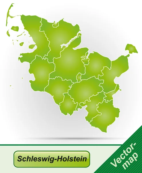 Kaart van Sleeswijk-Holstein — Stockvector