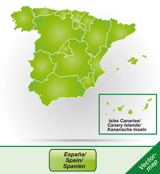 Mapa da Espanha — Vetor de Stock