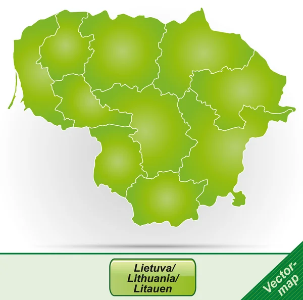 立陶宛地图 — 图库矢量图片